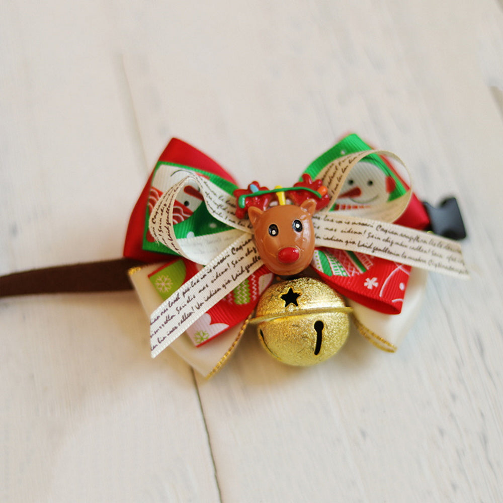 Reindeer Bow Knot Christmas Collar