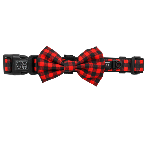 Big & Little Dogs Plaid to the Bone Collar & Bow Tie